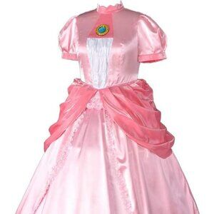Princess Peach Cosplay Dress Costume Super Mario